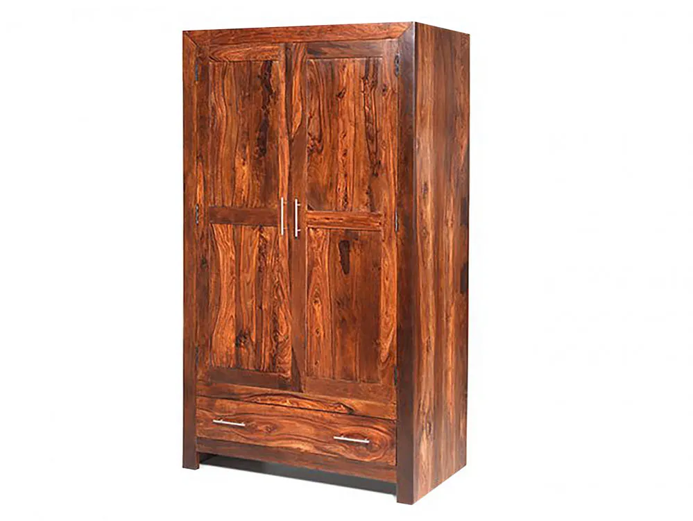 Archers Archers Santa Clara 2 Door 1 Drawer Acacia Wooden Double Wardrobe (Part Assembled)