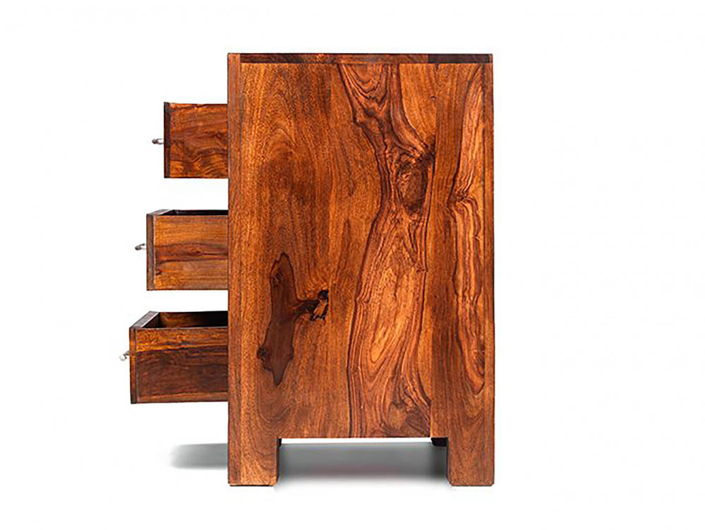 Archers Archers Santa Clara 3 Drawer Acacia Wooden Bedside Cabinet (Assembled)