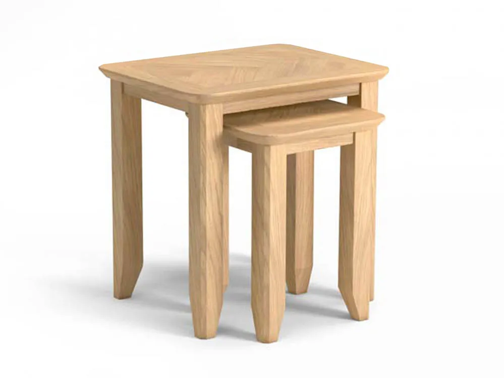 Archers Archers Oslo Light Oak Wooden Nest of Tables (Assembled)