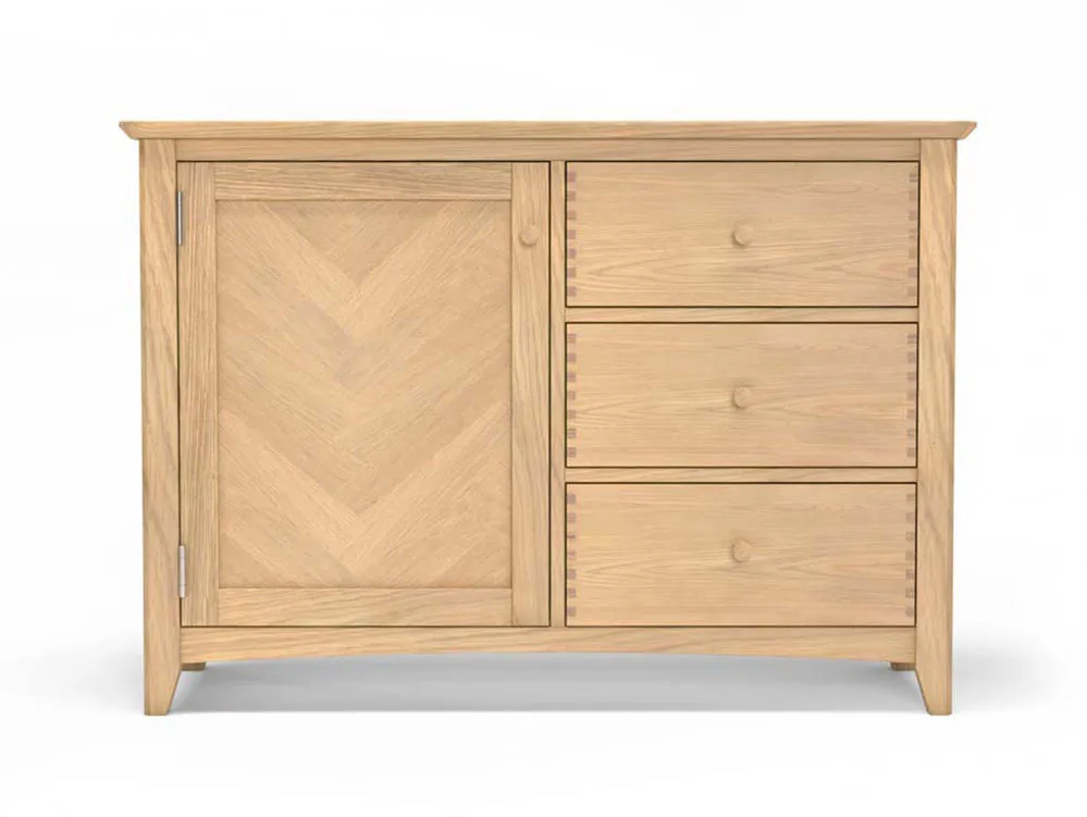 Archers Archers Oslo 1 Door 3 Drawer Light Oak Wooden Sideboard (Assembled)