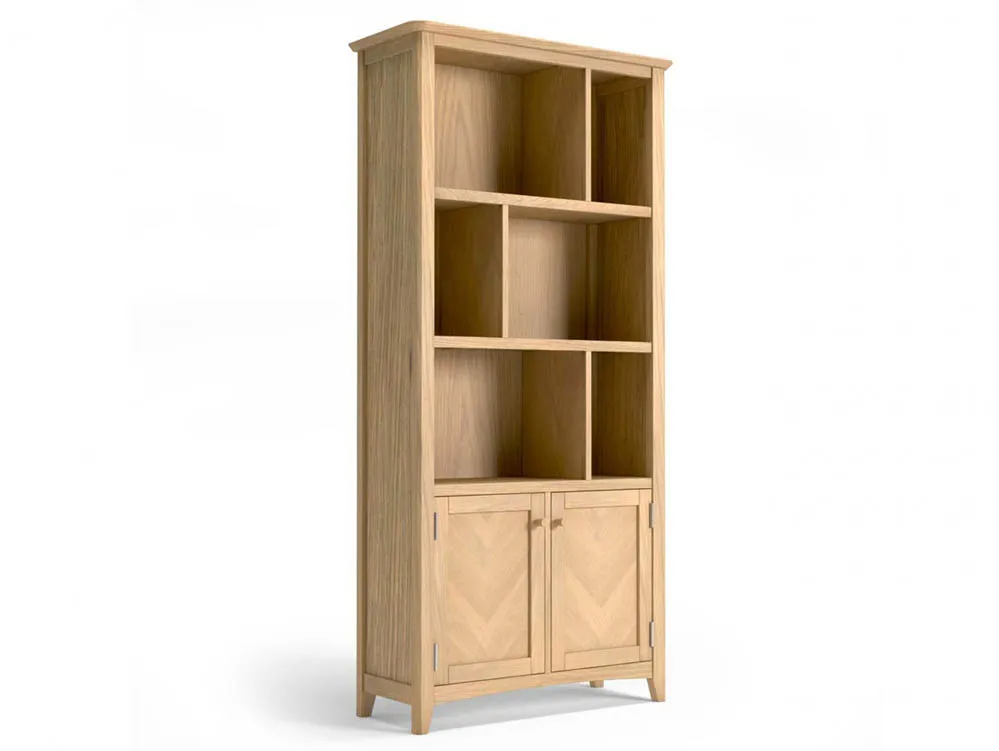 Archers Archers Oslo 2 Door Light Oak Large Wooden Bookcase (Assembled)