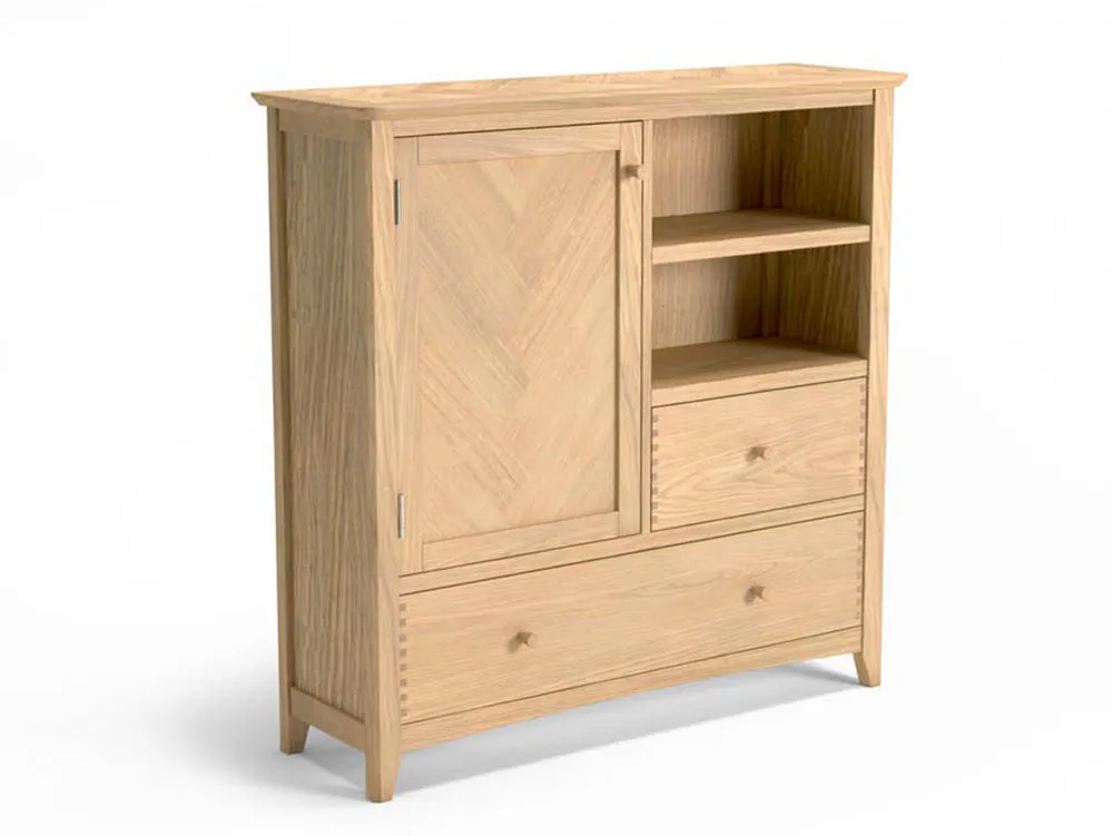 Archers Archers Oslo 1 Door 2 Drawer Light Oak Wooden Storage Unit (Assembled)