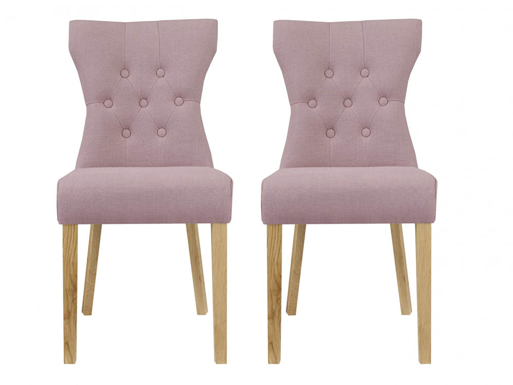 LPD LPD Naples Set of 2 Blush Velvet Fabric Dining Chairs