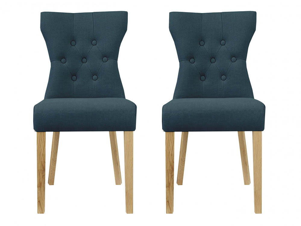 LPD LPD Naples Set of 2 Peacock Velvet Fabric Dining Chairs