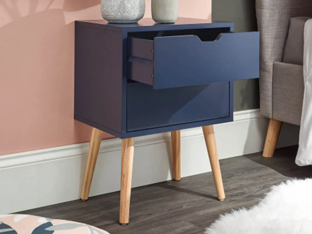 GFW GFW Nyborg Nightshadow Blue Pair of 2 Bedside Tables