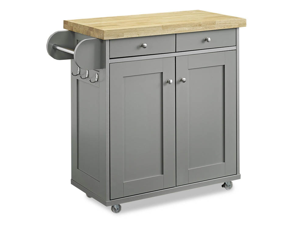 LPD LPD Portland Grey 2 Door 2 Drawer Kitchen Island (Flat Packed)