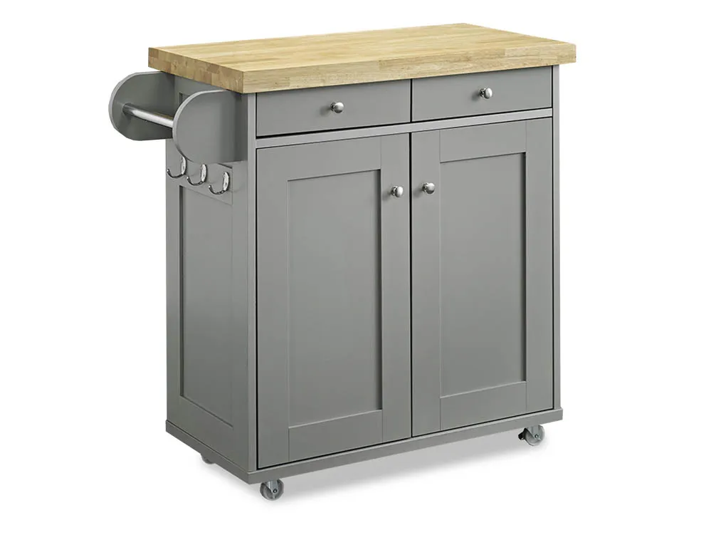 LPD LPD Portland Grey 2 Door 2 Drawer Kitchen Island