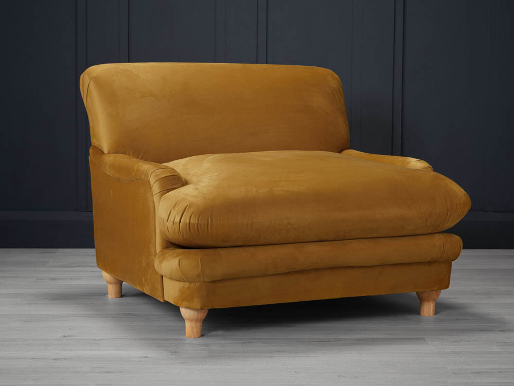 LPD LPD Plumpton Mustard Velvet Upholstered Fabric Chair