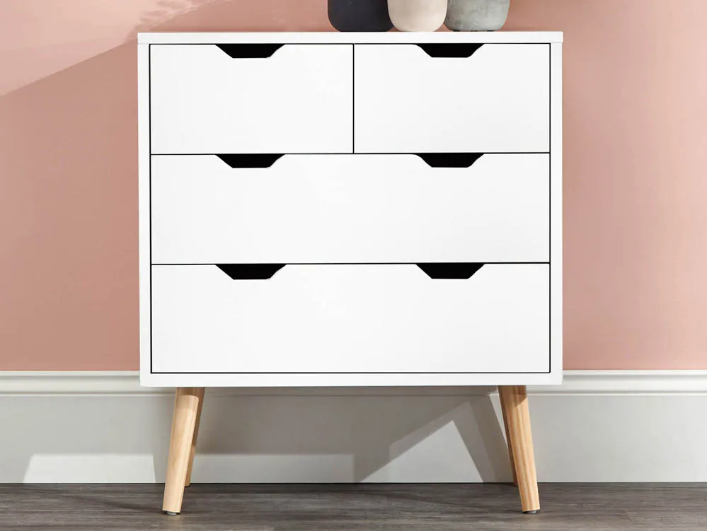 GFW GFW Nyborg White 2+2 Drawer Chest of Drawers