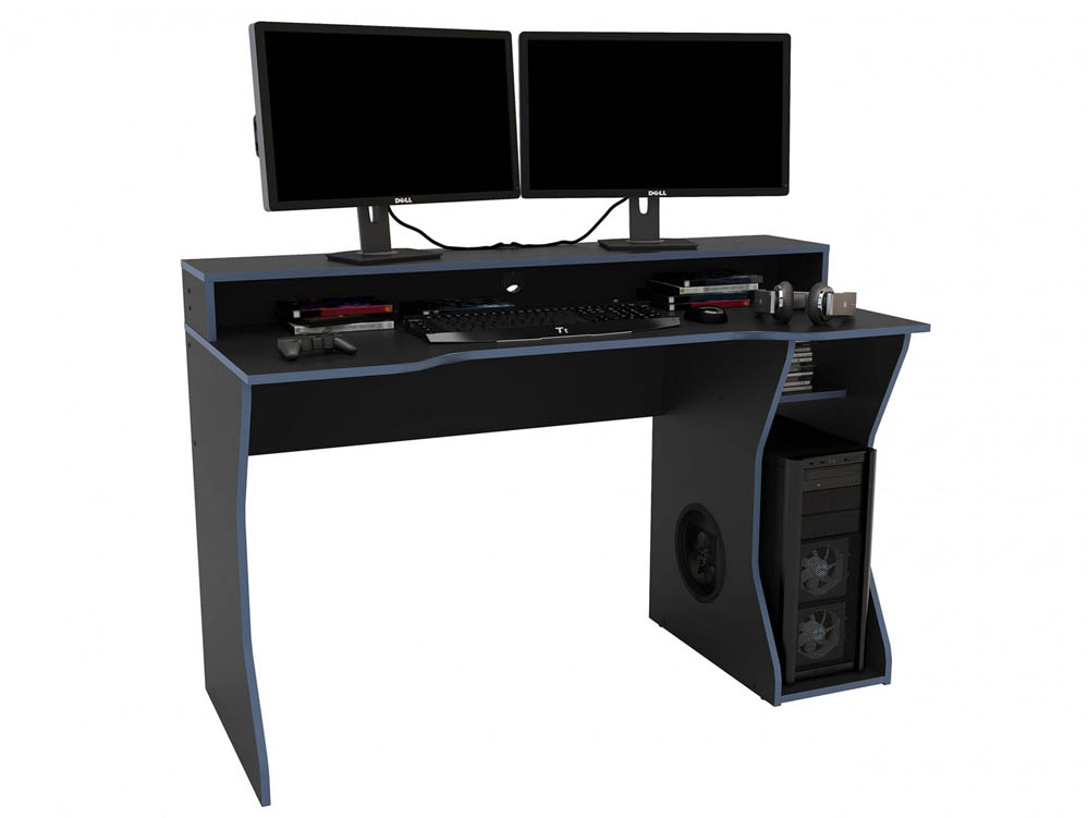 Birlea Birlea Enzo Black and Blue Gaming Computer Desk