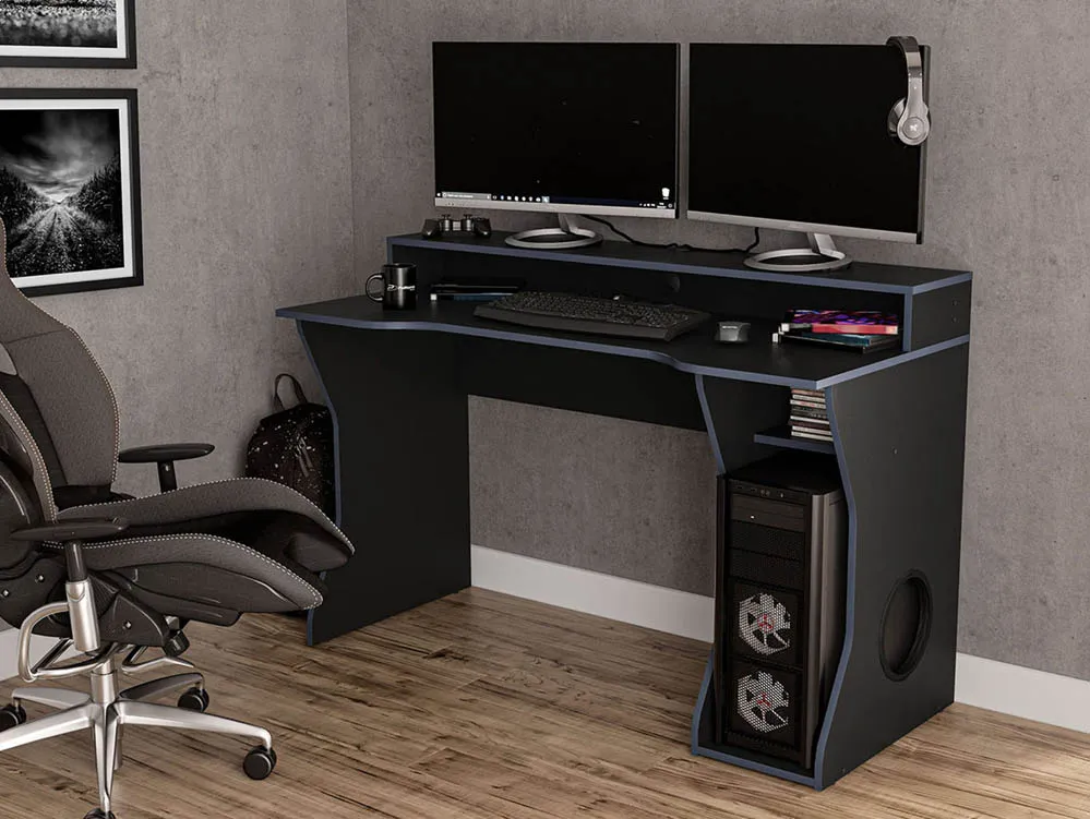Birlea Birlea Enzo Black and Blue Gaming Computer Desk