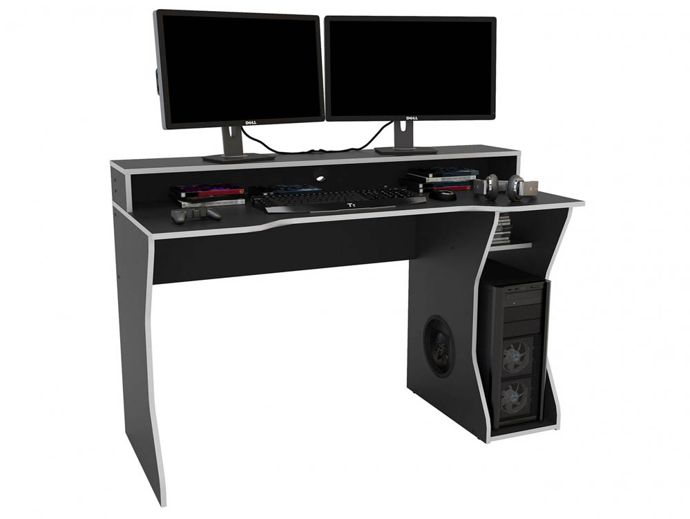 Birlea Birlea Enzo Black and Silver Gaming Computer Desk