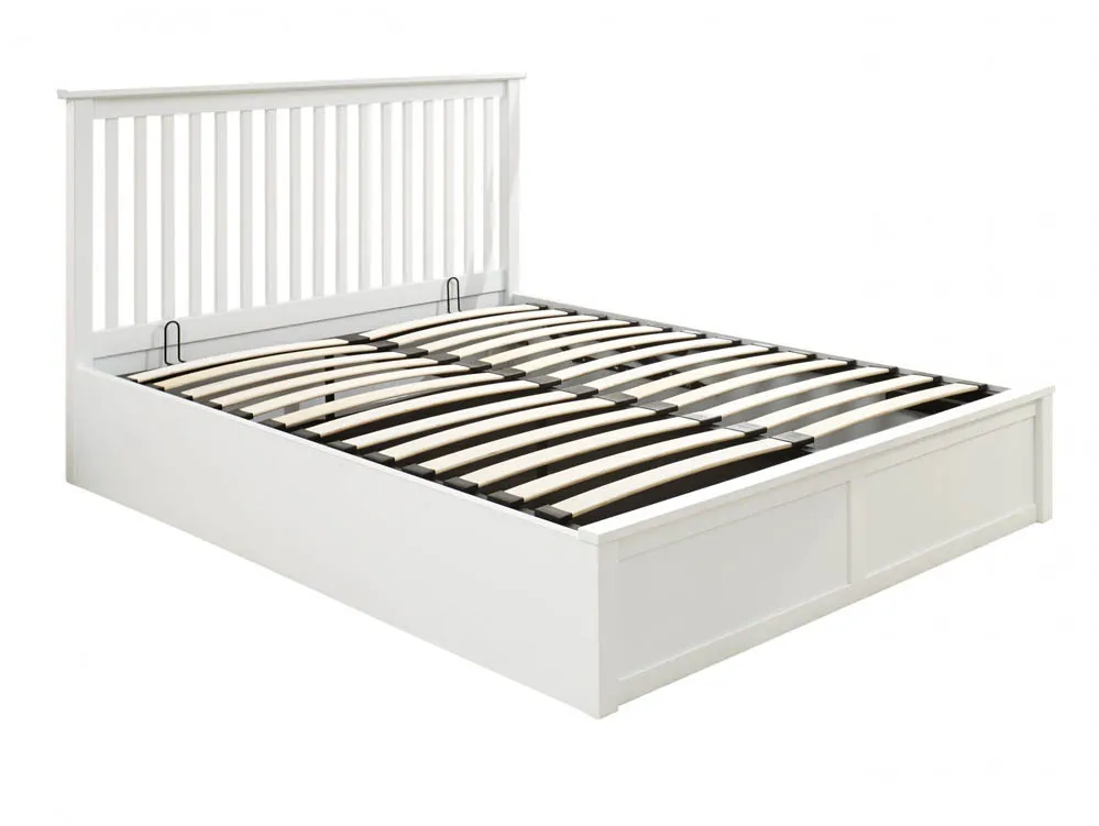 GFW GFW Como 4ft6 Double White Wooden Ottoman Bed Frame