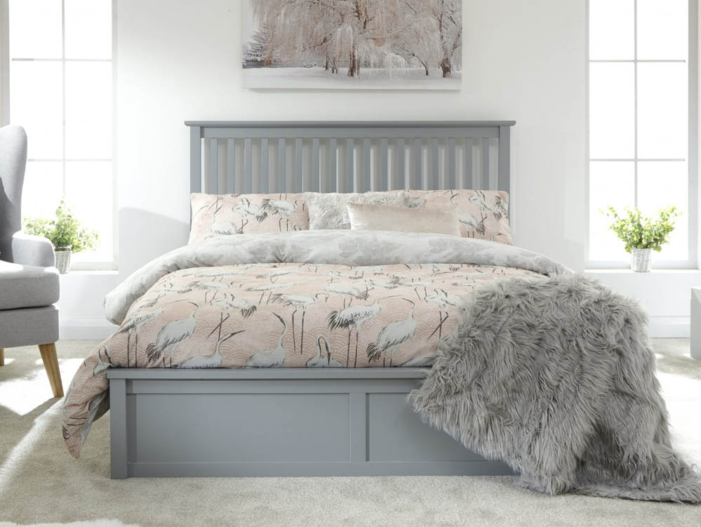 GFW GFW Como 4ft6 Double Grey Wooden Ottoman Bed Frame