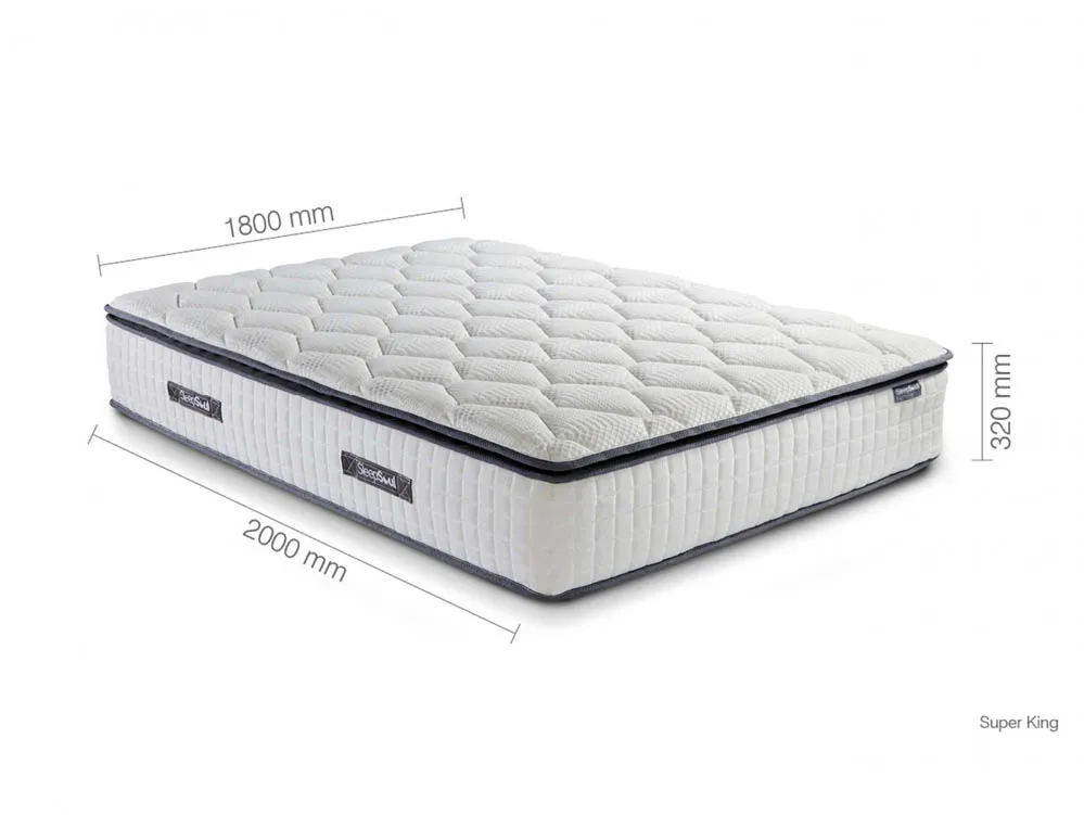 SleepSoul SleepSoul Bliss Memory Pocket 800 Pillowtop 6ft Super King Size Mattress in a Box