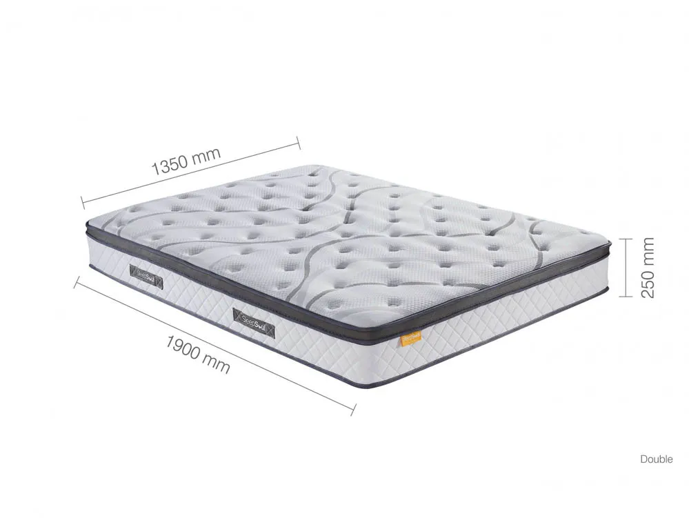 SleepSoul SleepSoul Heaven Gel Pocket 1000 Pillowtop 4ft6 Double Mattress in a Box