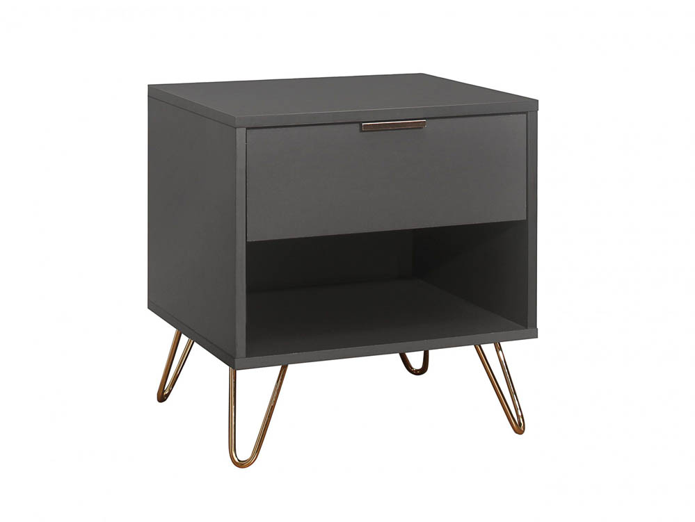 Birlea Birlea Arlo Charcoal 1 Drawer Bedside (Flat Packed)