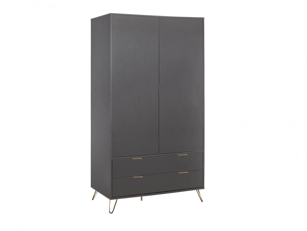 Birlea Birlea Arlo Charcoal 2 Door 2 Drawer Wardrobe (Flat Packed)
