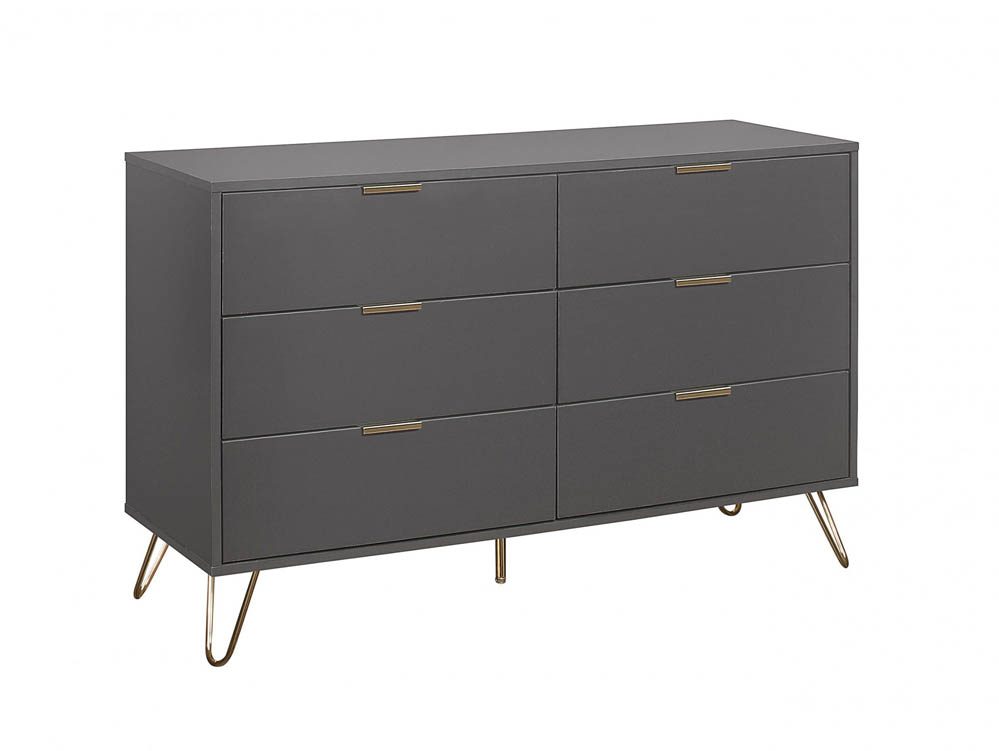 Birlea Birlea Arlo Charcoal 6 Drawer Chest (Flat Packed)