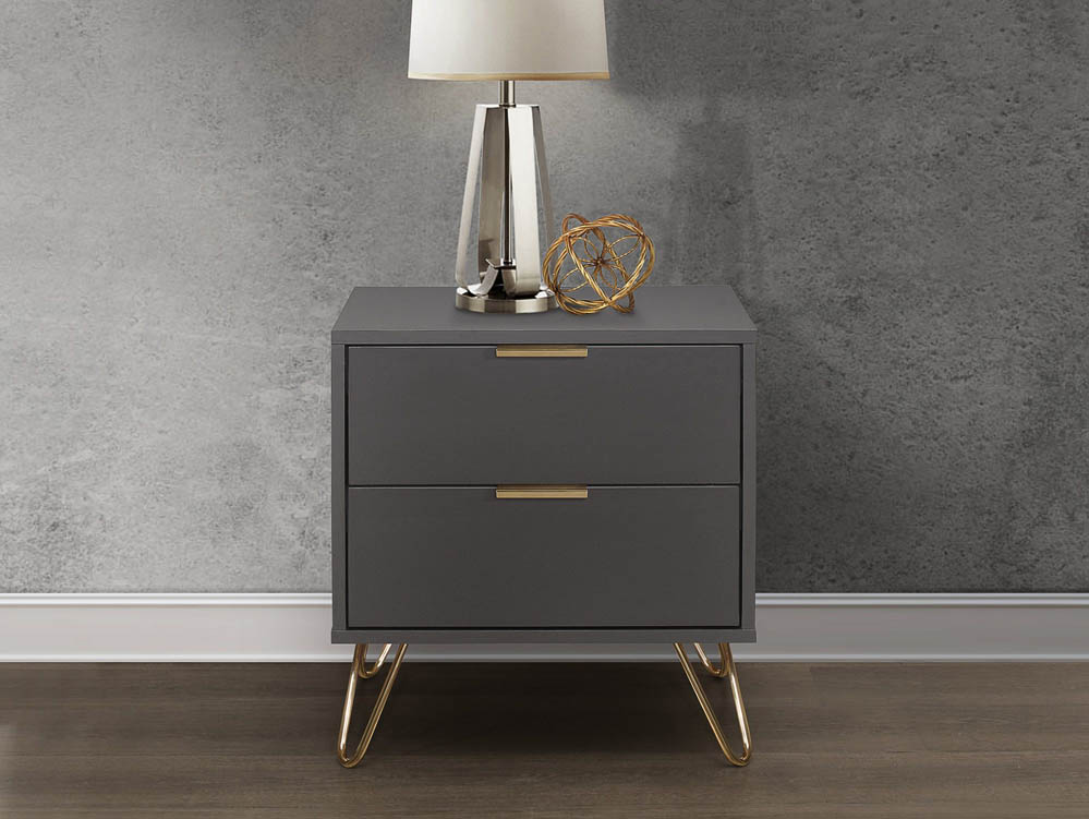Birlea Birlea Arlo Charcoal 2 Drawer Bedside (Flat Packed)