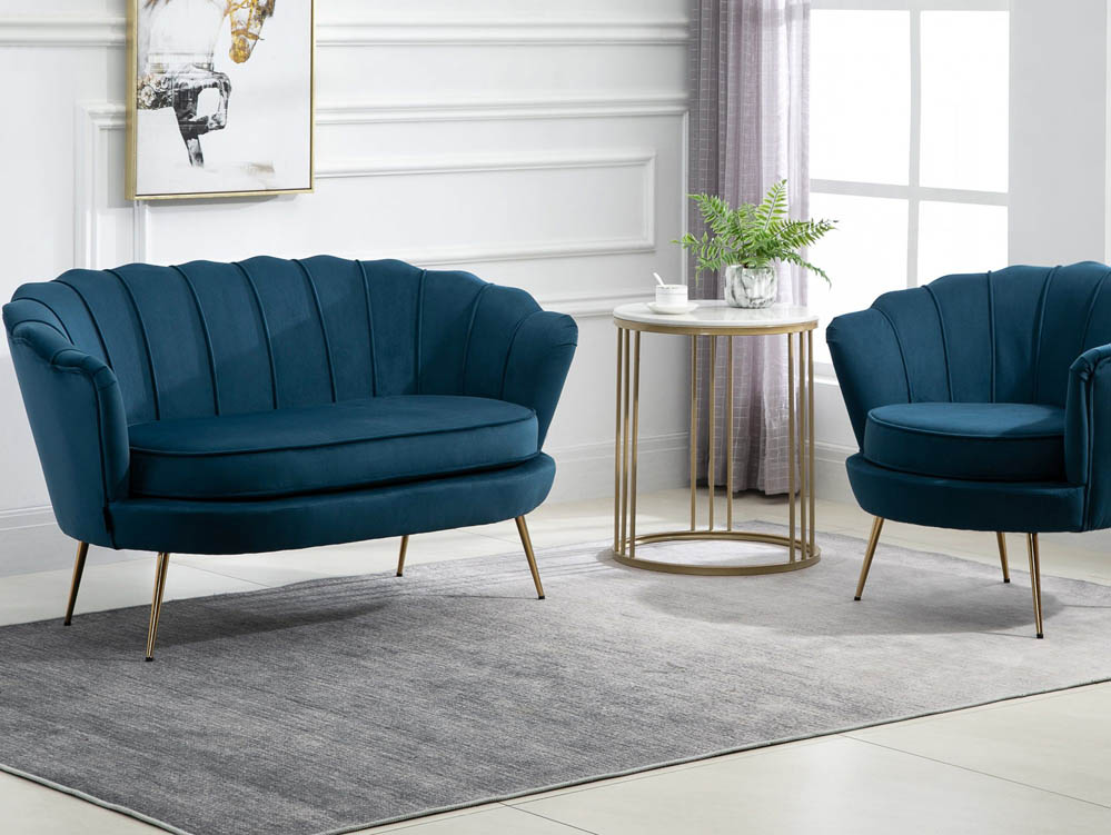 Birlea Birlea Ariel Blue Fabric 2 Seater Sofa