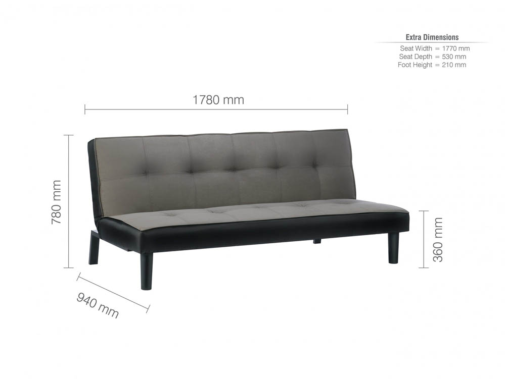 Birlea Birlea Aurora Grey Velvet Sofa Bed