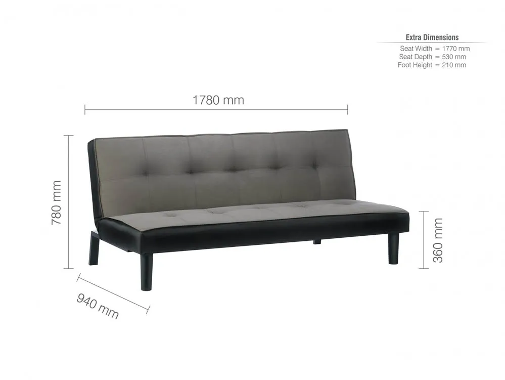 Birlea Birlea Aurora Grey Velvet Sofa Bed