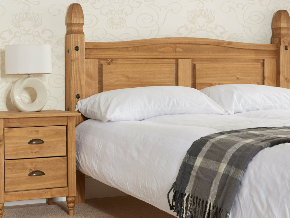 Birlea Birlea Corona 4ft Small Double Waxed Pine Wooden Bed Frame (High Footend)
