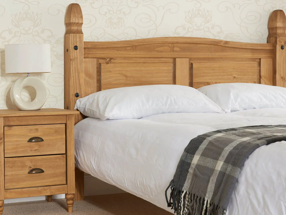 Birlea Birlea Corona Waxed Pine Wooden Bed Frame (High Footend)