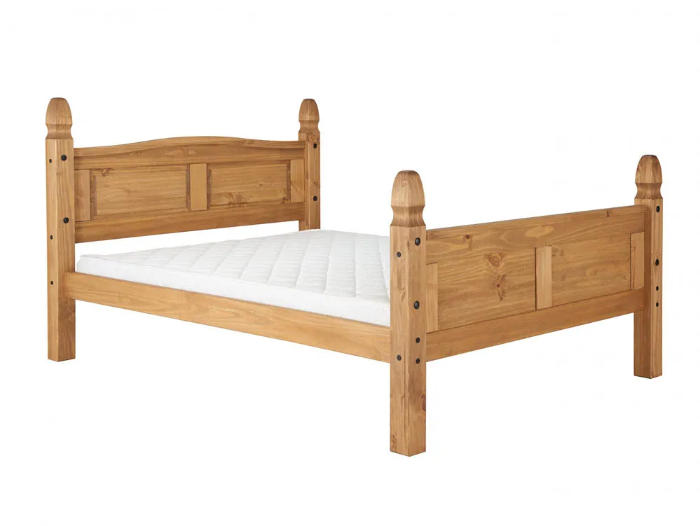 Birlea Furniture & Beds Birlea Corona 5ft King Size Waxed Pine Wooden Bed Frame (High Footend)