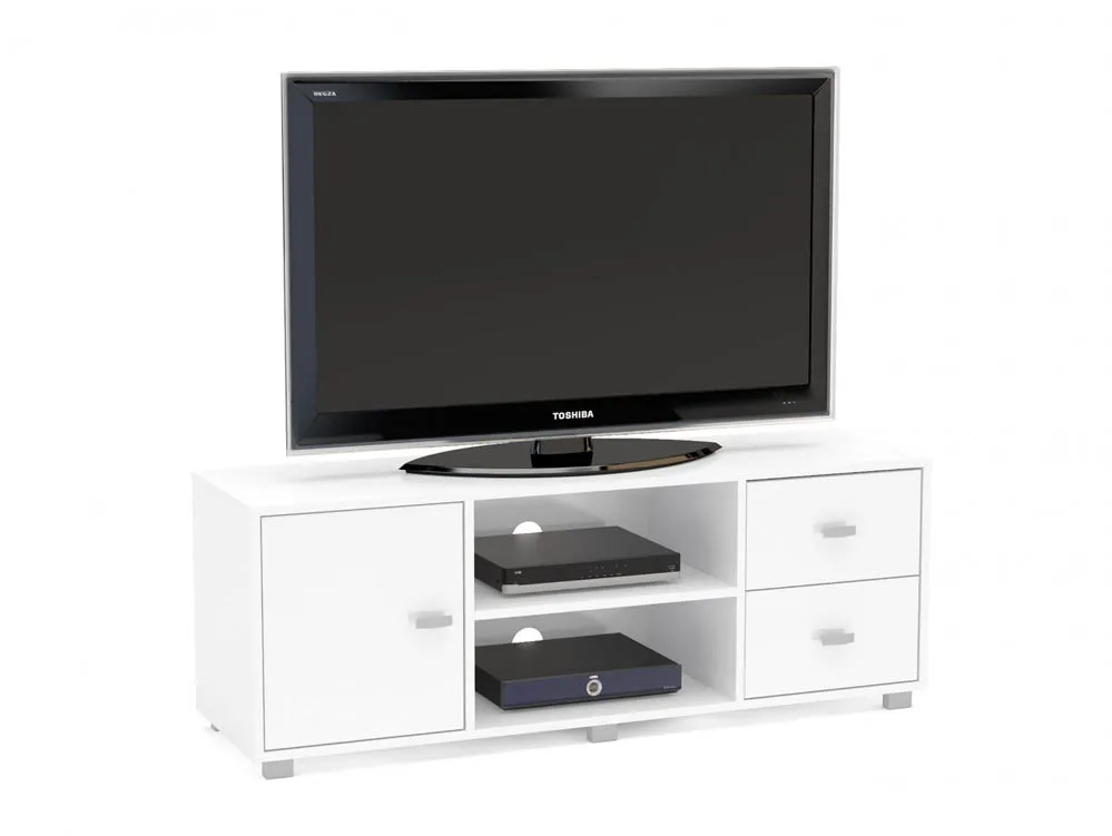 Birlea Furniture & Beds Birlea Covent White High Gloss 1 Door 2 Drawer TV Unit
