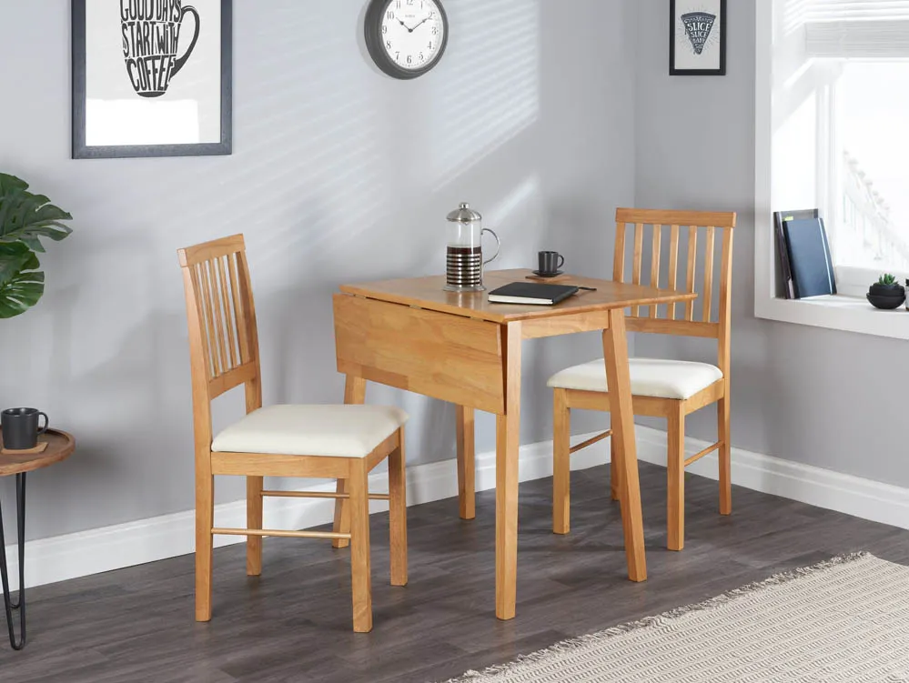 Birlea Furniture & Beds Birlea Drop Leaf Oak Dining Table and 2 Chairs Set