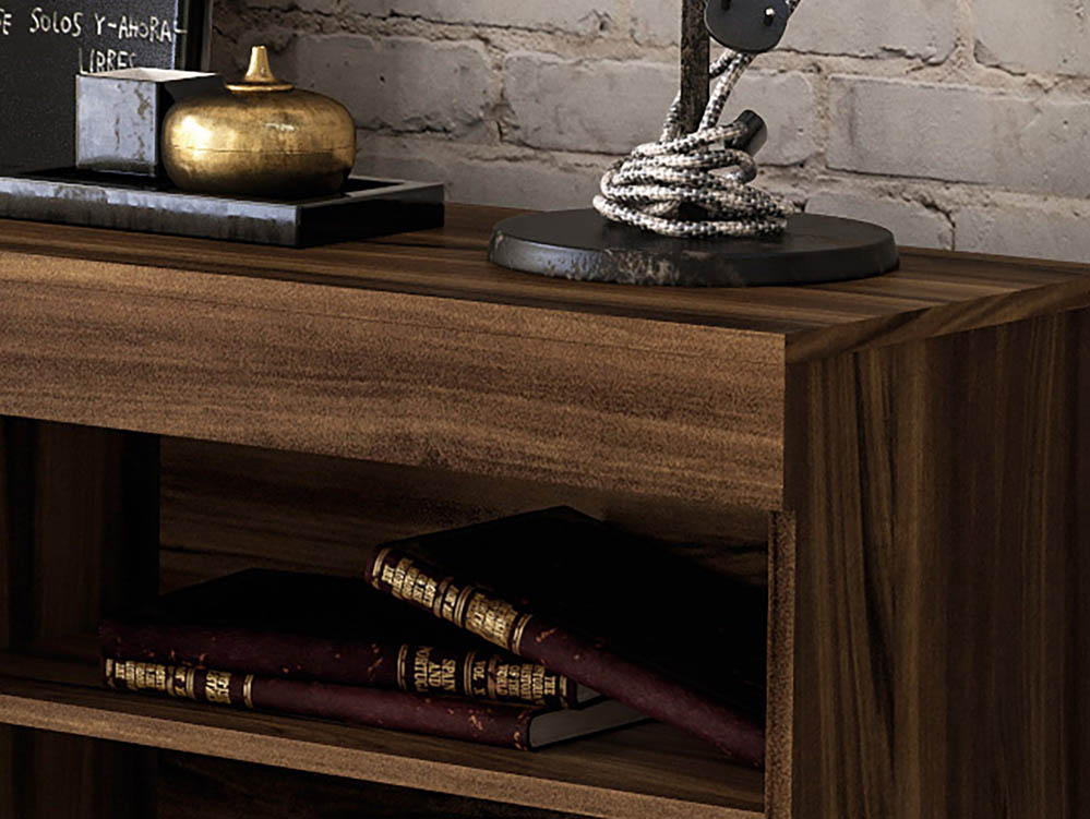 Birlea Birlea Edgeware Walnut and Black High Gloss 1 Door 2 Drawer Sideboard (Flat Packed)