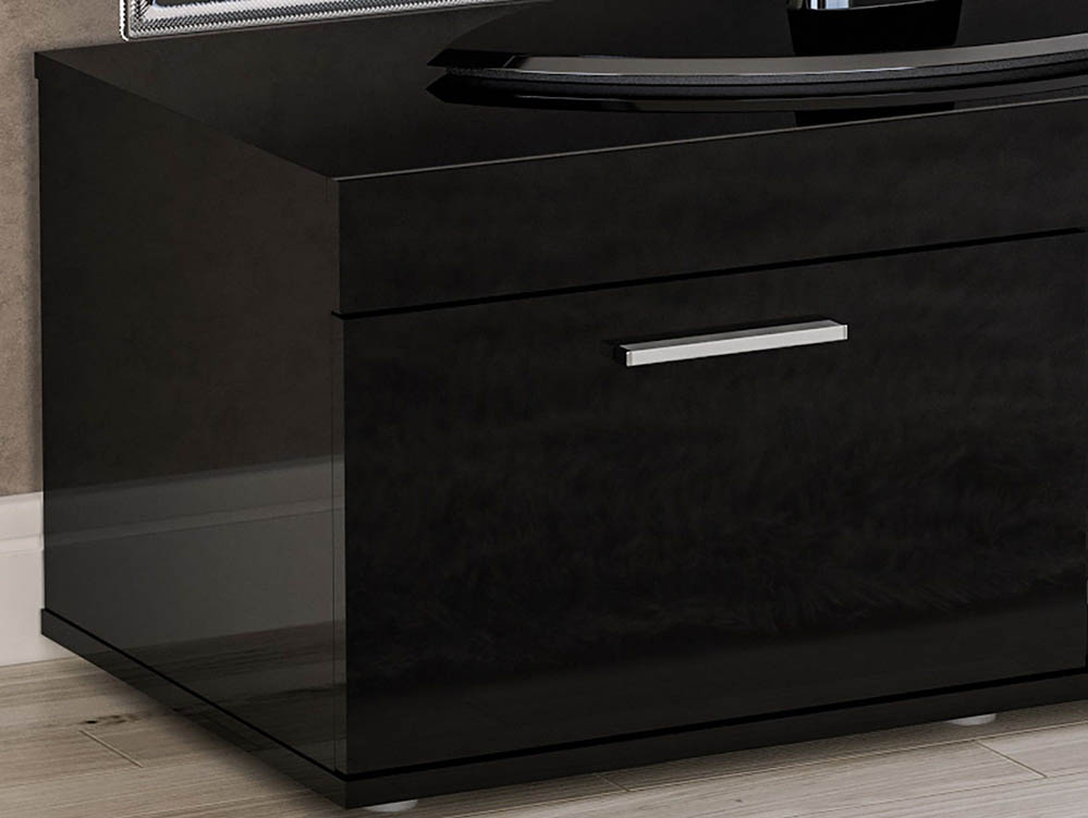 Birlea Birlea Edgeware Black High Gloss Small TV Unit (Flat Packed)