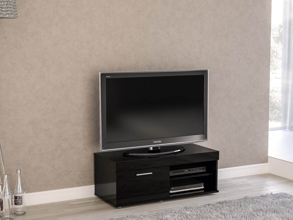 Birlea Birlea Edgeware Black High Gloss Small TV Unit (Flat Packed)