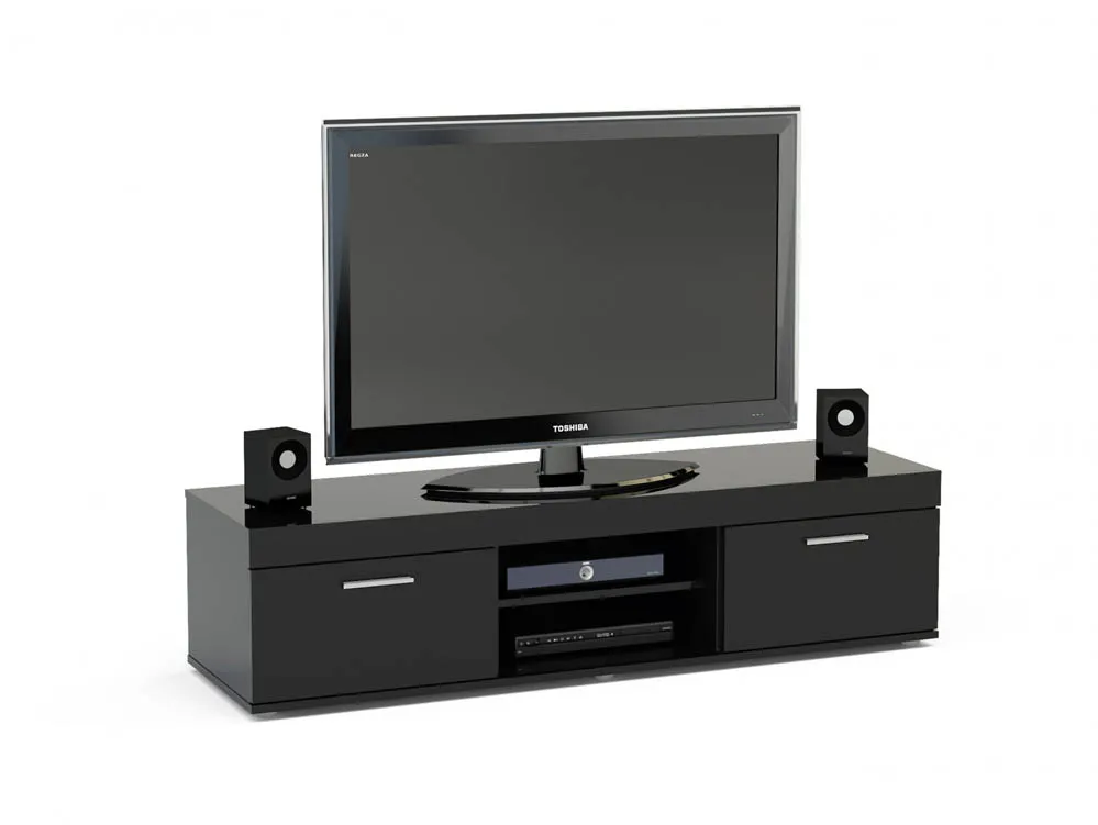 Birlea Furniture & Beds Birlea Edgeware Black High Gloss TV Unit