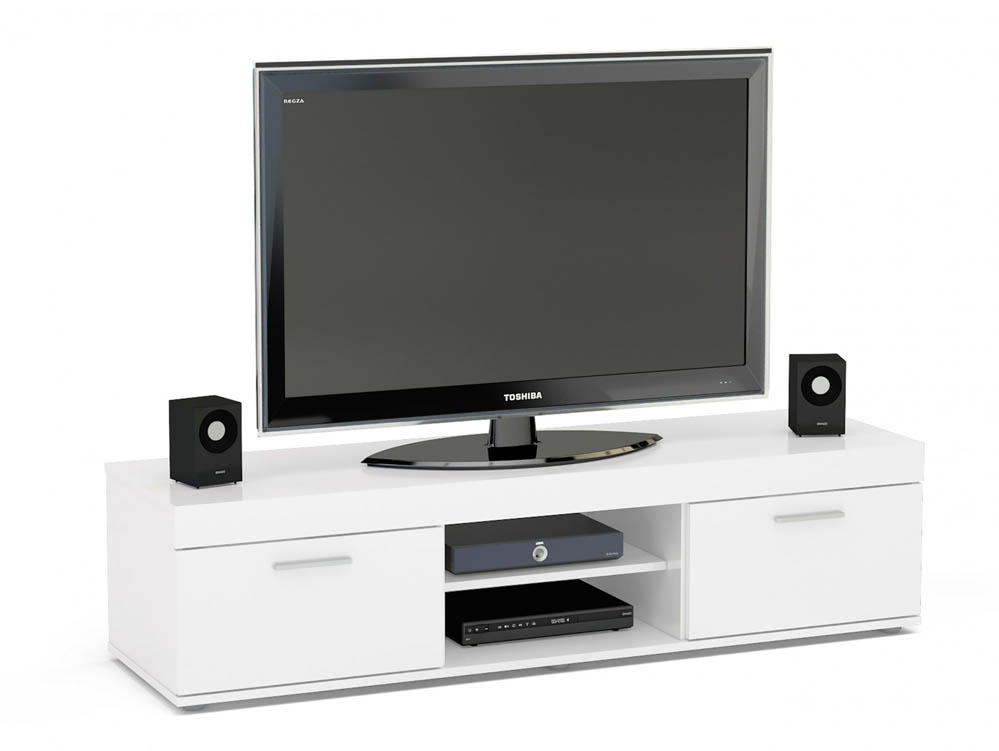 Birlea Birlea Edgeware White High Gloss TV Unit (Flat Packed)