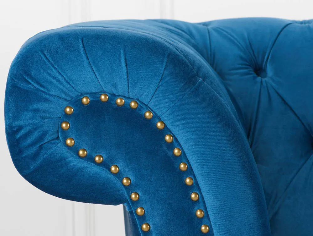 Birlea Furniture & Beds Birlea Chester Midnight Blue Velvet Fabric 3 Seater Sofa