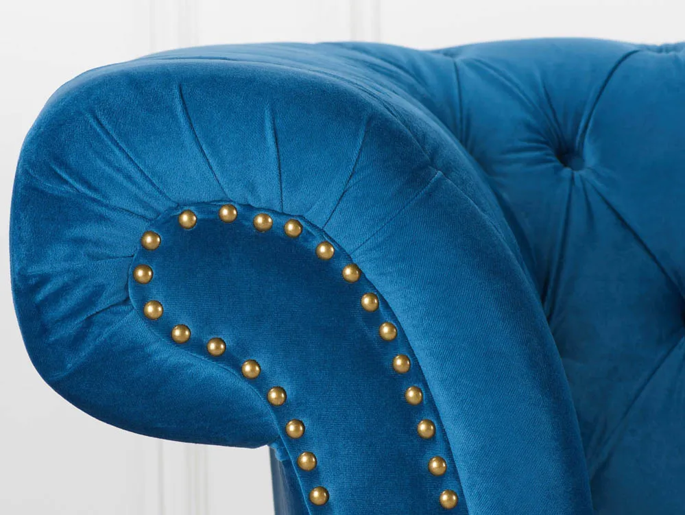 Birlea Birlea Chester Midnight Blue Velvet Fabric 3 Seater Sofa