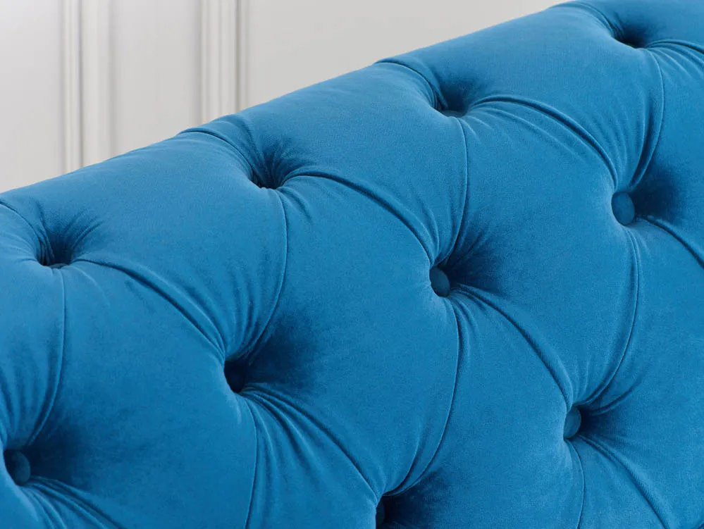 Birlea Furniture & Beds Birlea Chester Midnight Blue Velvet Fabric 3 Seater Sofa