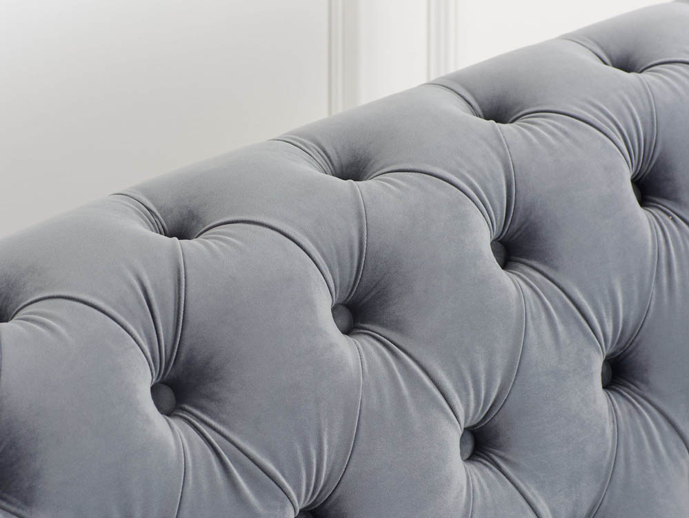 Birlea Birlea Chester Grey Velvet Fabric 3 Seater Sofa