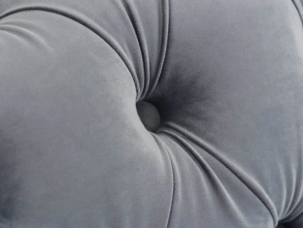 Birlea Furniture & Beds Birlea Chester Grey Velvet Fabric 3 Seater Sofa