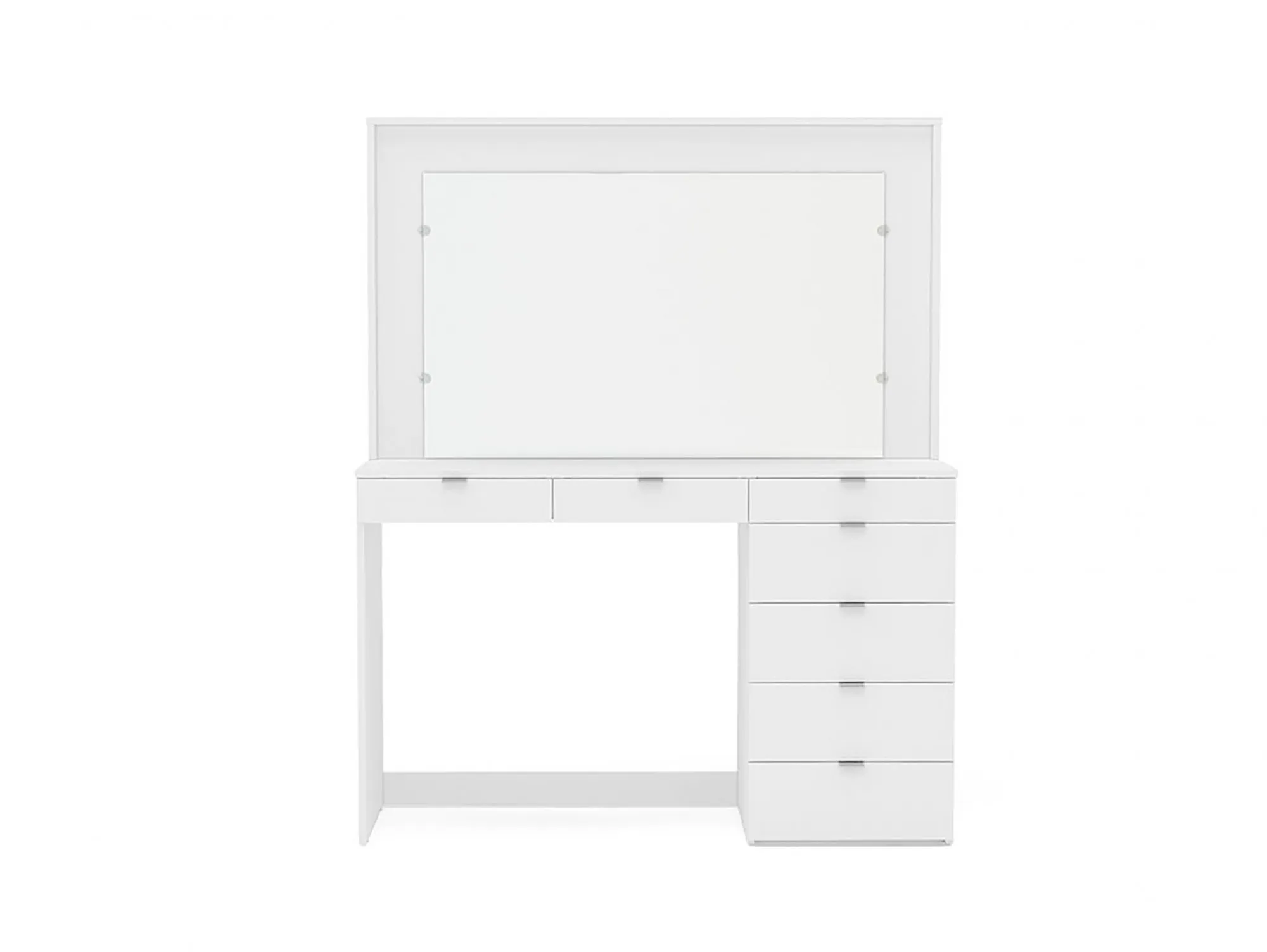 Birlea Birlea Chloe White 7 Drawer Dressing Table and Mirror