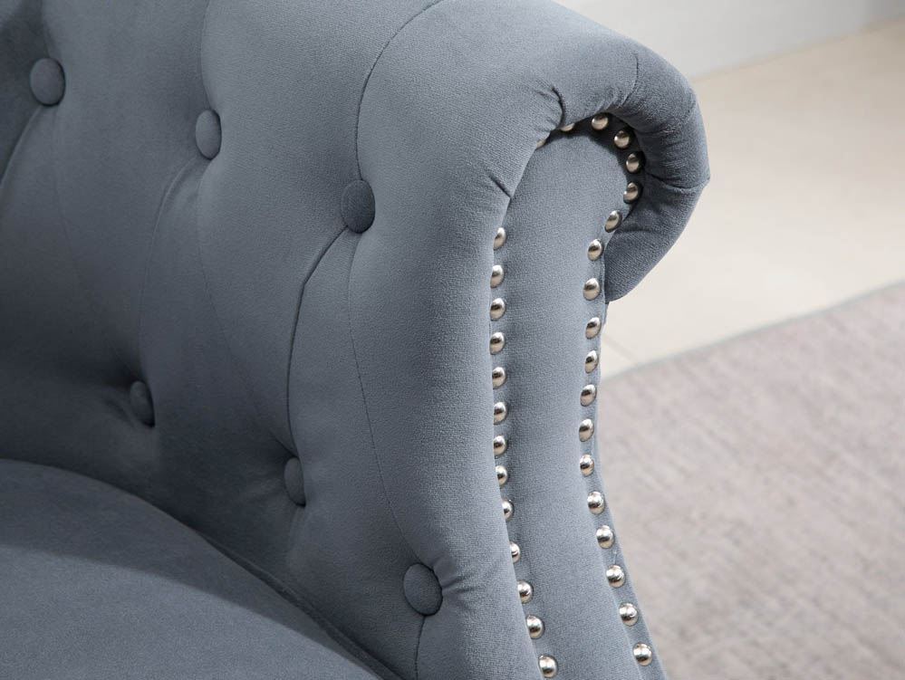 Birlea Birlea Freya Grey Velvet Fabric Chair