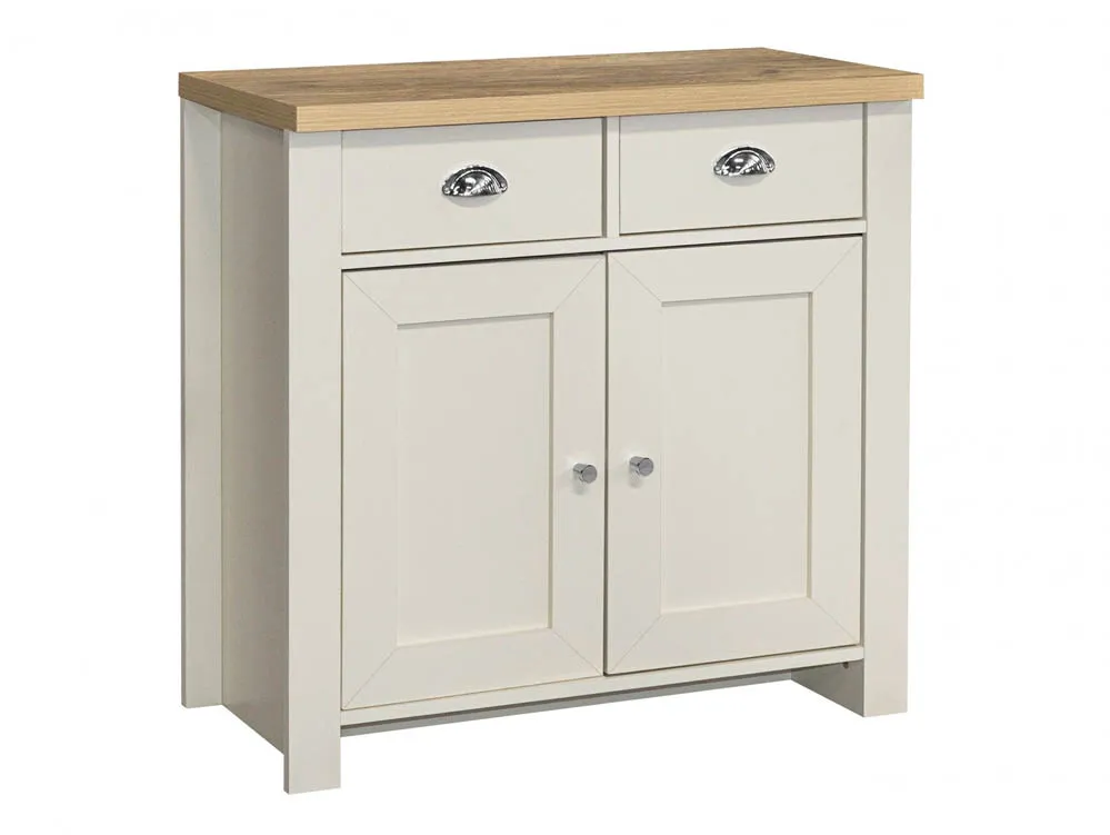 Birlea Birlea Highgate Cream and Oak Effect 2 Door 2 Drawer Sideboard