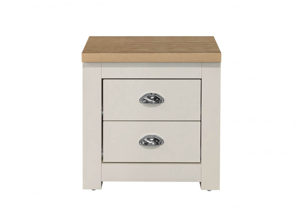 Birlea Birlea Highgate Cream and Oak Effect 2 Drawer Bedside (Flat Packed)