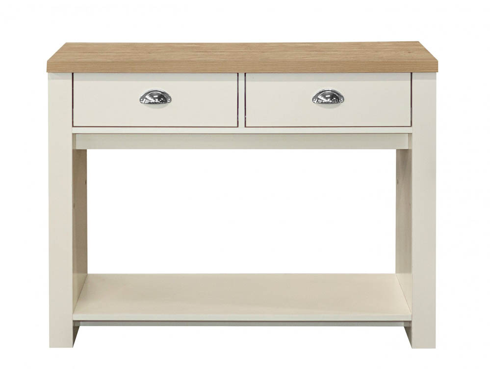 Birlea Birlea Highgate Cream and Oak Effect 2 Drawer Console Table (Flat Packed)