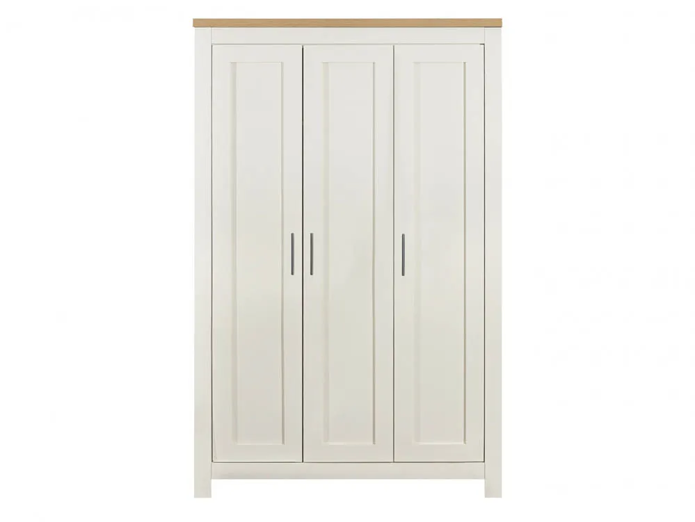 Birlea Birlea Highgate Cream and Oak Effect 3 Door Wardrobe