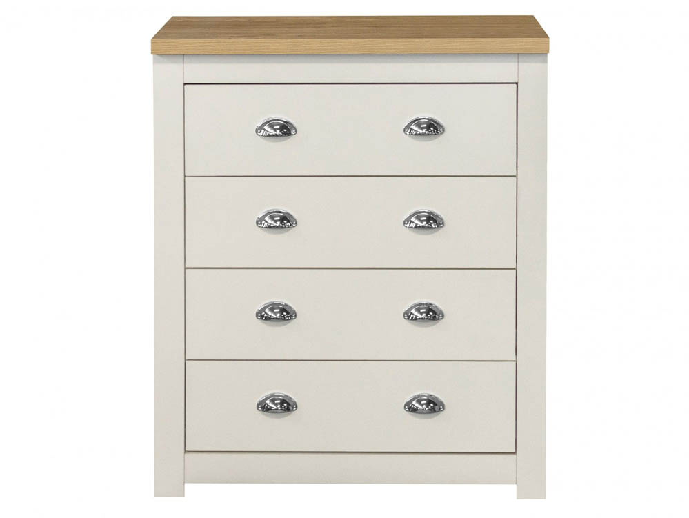 Birlea Birlea Highgate Cream and Oak Effect 4 Drawer Chest (Flat Packed)