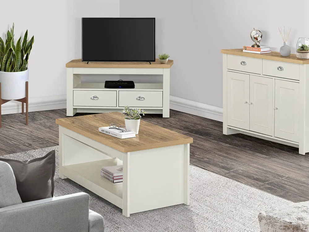 Birlea Furniture & Beds Birlea Highgate Cream and Oak Effect Coffee Table